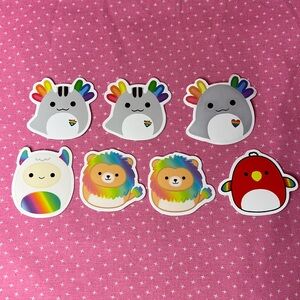 Squishmallow Stickers Rainbow Pride Bundle 7 stickers